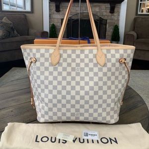 Louis Vuitton Neverfull MM Damier Azur Rose bal